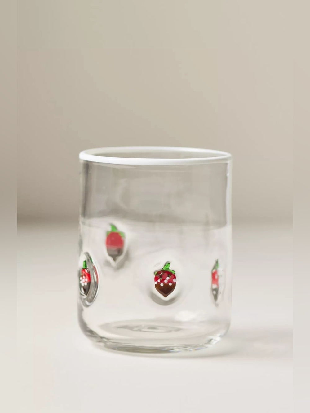 Last One! New Anthropologie Icon Juice Glass Chocolate Covered Strawberry
